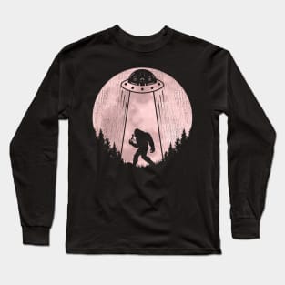 Bigfoot UFo Abduction Alien Long Sleeve T-Shirt